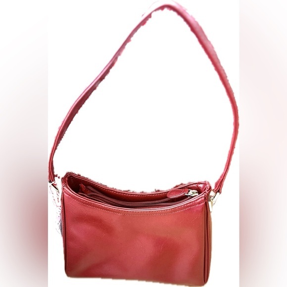Liz Claiborne Elegant Red Leather Shoulder Bag - Picture 1 of 2